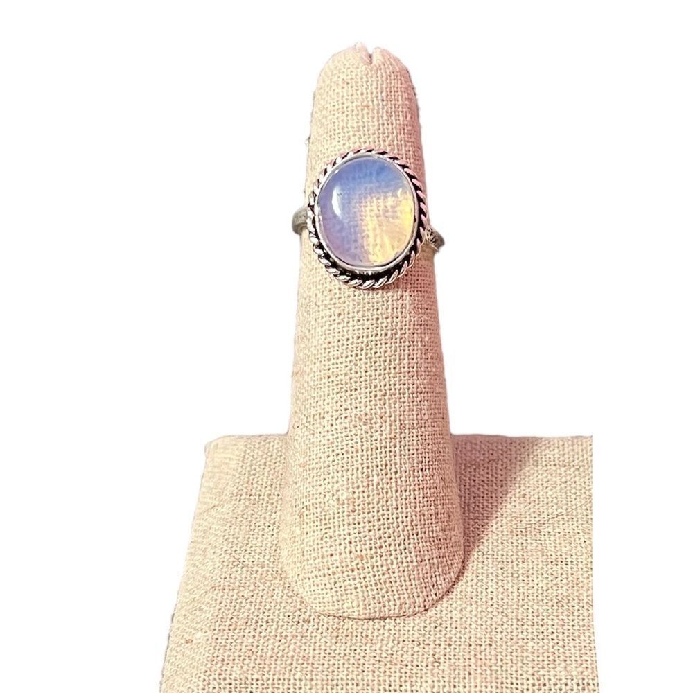 NEW Silver 925 Marked Silver Plated Oval Clear Stone Ring Size 5.75